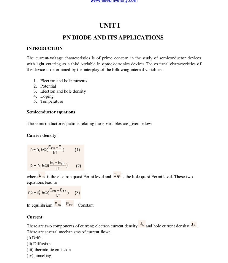 ee2203 electronic devices and circuits lecture notes